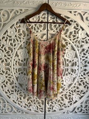 Umgee Floral Swing Tank Top Size Small NWT | Boho Cottagecore Cami
